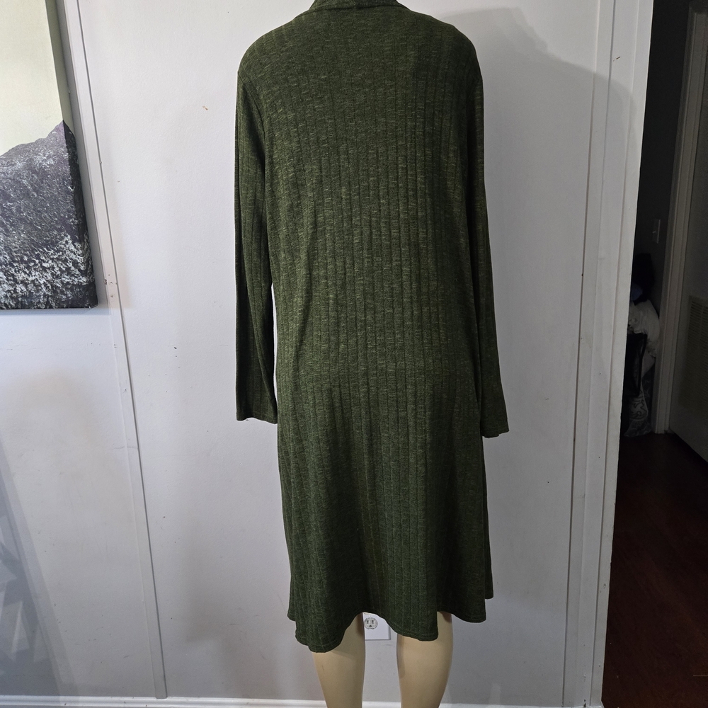Lisa Rinna Collection Olive Open Front Cardigan - Picture 7 of 8